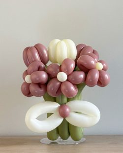 6 pudrowych blumi kwiaty z balonów